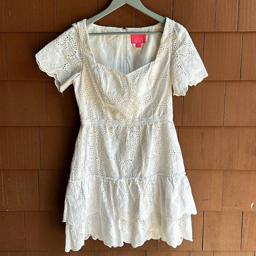 White Eyelet Lilly Pulitzer Dress Size 6